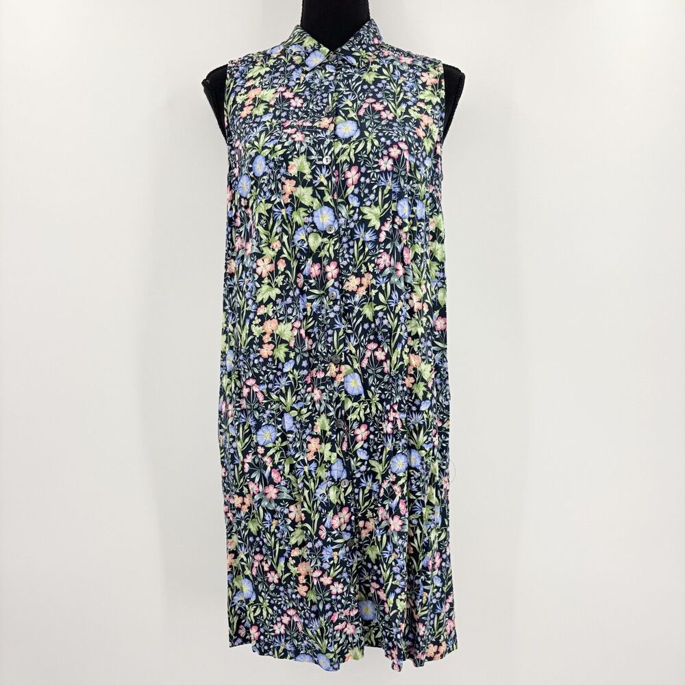 J Jill Shirt Dress Petite Small Ditsy Floral Garden Fairy Party Summer Vacation